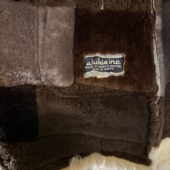 VTG Jukie Inc. House of Suede & Leather patchwork shearling Jacket Size Small - Picture 7 of 12